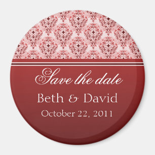 Radiant Glam Damask Save the Date Magnet