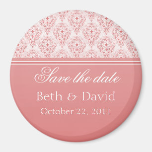 Radiant Glam Damask Save the Date Magnet