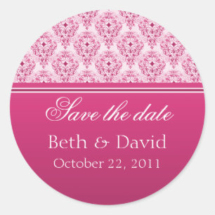 Radiant Glam Damask Save the Date Stickers
