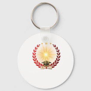 Radiant Glory Inside a Graduation Wreath Key Ring