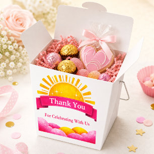 Radiant Gold Sunshine Baby Shower Thank You Gift Favour Box