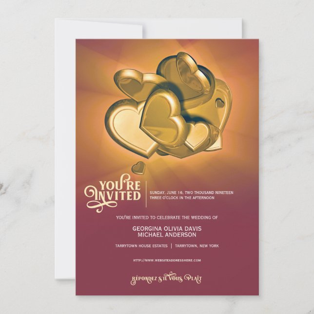 Radiant Gold Wedding Invitation (Front)