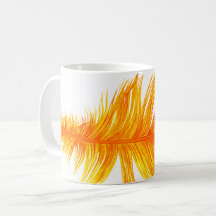 Radiant Golden Feather Illustration Coffee Mug