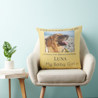 Radiant Golden Osteosarcoma Pet Tribute Cushion