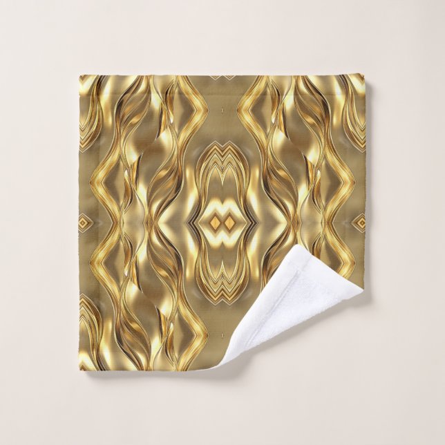 Radiant Golden Pattern Bath Towel Set (Wash Cloth)