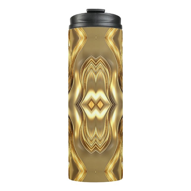 Radiant Golden Pattern Thermal Tumbler (Front)