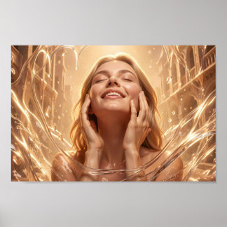 Radiant Golden Serenity Portrait Poster