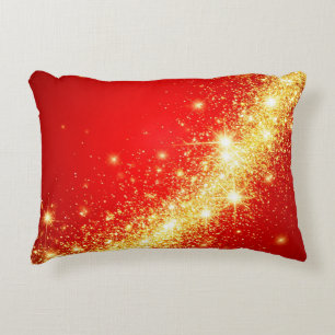 Radiant Golden Sparkle Streak Luxury Abstract Decorative Cushion