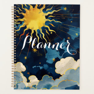 Radiant Golden Sun Celestial Sky Artwork Planner