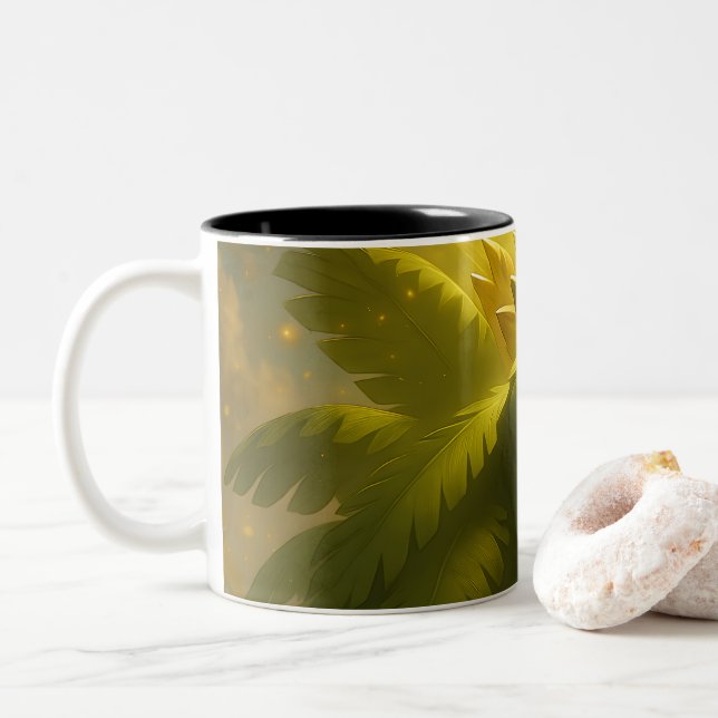 Radiant Guardian of the Ancient Ruins Two-Tone Coffee Mug (With Donut)