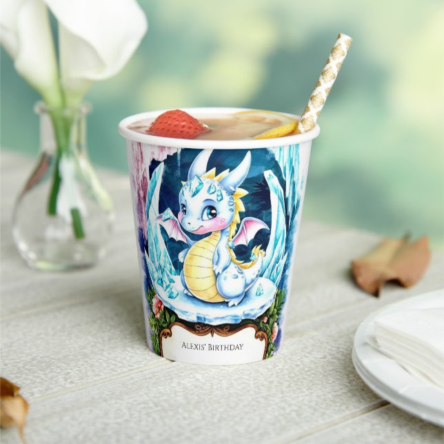 Radiant Happy Dragon Birthday Paper Cups (Insitu)