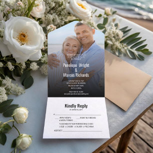 Radiant Happy Photo Wedding All In One Invitation