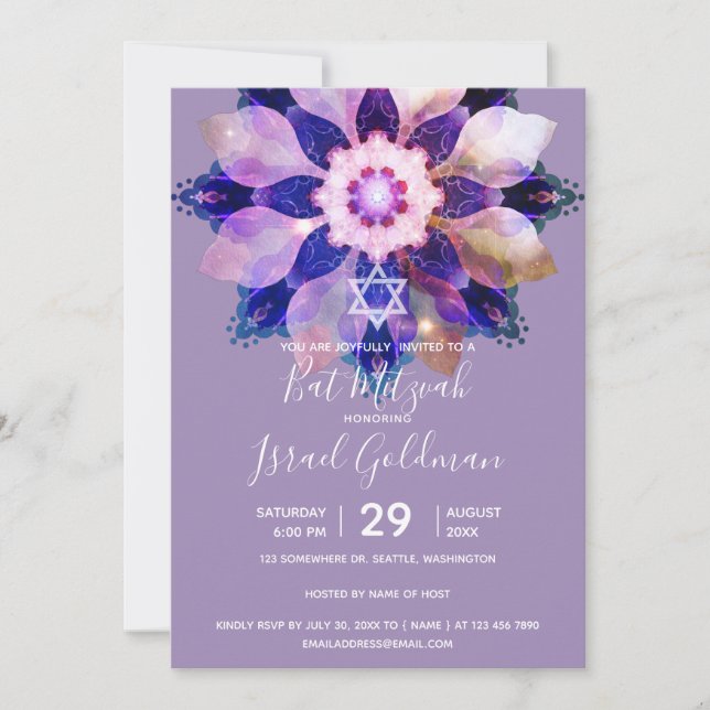 Radiant Harmony | Luminous Floral Mandala Invitation (Front)