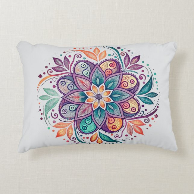  “Radiant Harmony Mandala" Decorative Cushion (Front)