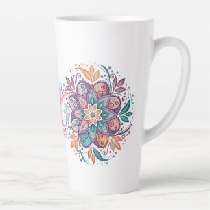 “Radiant Harmony Mandala" Latte Mug