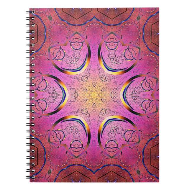 Radiant Heart Kaleidoscope  Notebook (Front)