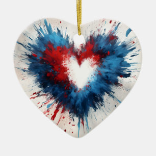 Radiant Heartburst Ceramic Tree Decoration