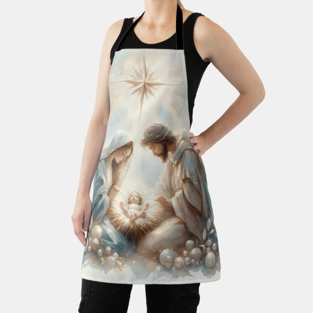 Radiant Holy Family Nativity Scene Apron (Insitu)