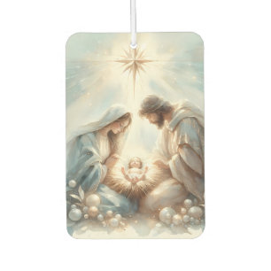 Radiant Holy Family Nativity Scene Car Air Freshener