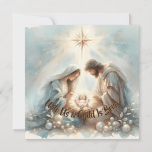 Radiant Holy Family Nativity Scene Card