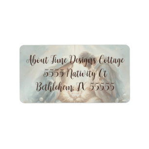 Radiant Holy Family Nativity Scene Label