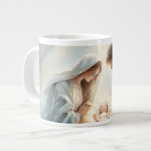 Radiant Holy Family Nativity Scene Large Coffee Mug
