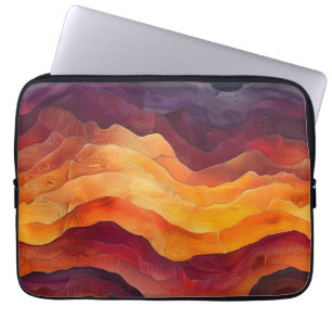 Radiant Horizons – Abstract Layered Landscape Art Laptop Sleeve