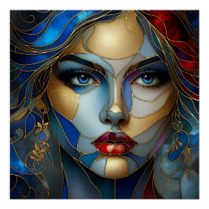 Radiant Innocence - Stained Glass Style Poster