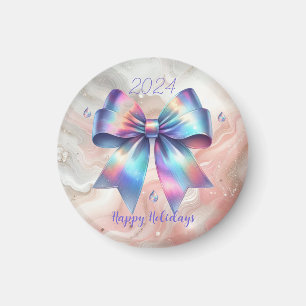 Radiant Iridescent Bow Year Accent Magnet