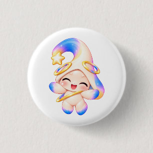 Radiant Joyful Pastel Button - Happy Smiling Pin