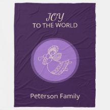 Radiant Lavender Angel of Joy Family Blanket Glow