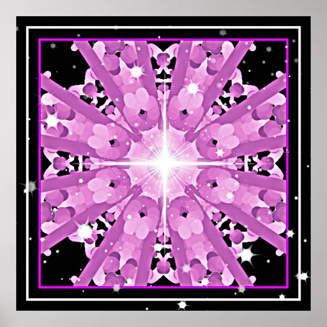 *~* Radiant Lavender Violet Ray Mandala Poster (Front)
