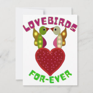 Radiant Lovebirds Heart Design RSVP Card