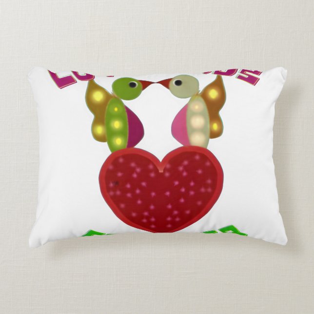 Radiant Lovebirds Heart Design Throw Pillow (Front)