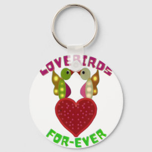 Radiant Lovebirds Heart Design Throw Pillow Key Ring
