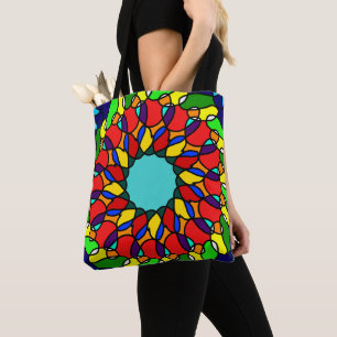 Radiant Mandala Art, Colorful  Tote Bag