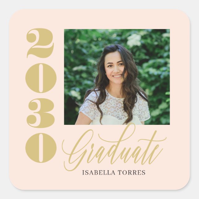Radiant Moments Editable Colour Graduation Square Sticker (Front)
