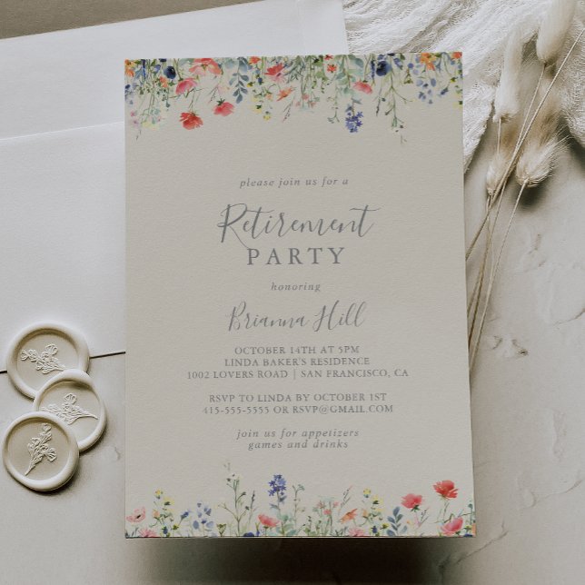 Radiant Multicolor Wildflower Retirement Party Invitation (Creator Uploaded)