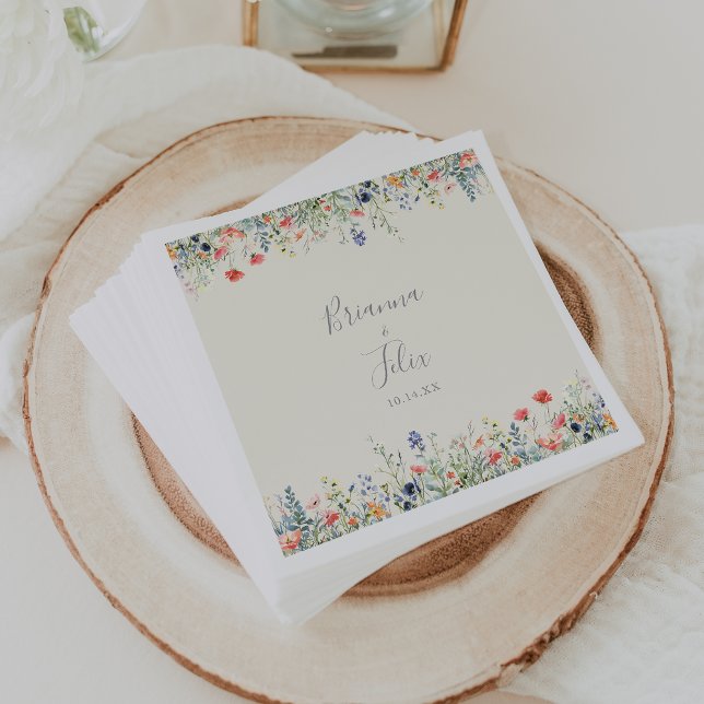 Radiant Multicolor Wildflower Wedding Napkins (Creator Uploaded)
