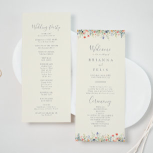 Radiant Multicolor Wildflower Wedding Program Programme