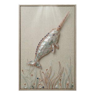 Radiant Narwhal Coastal Wall Art