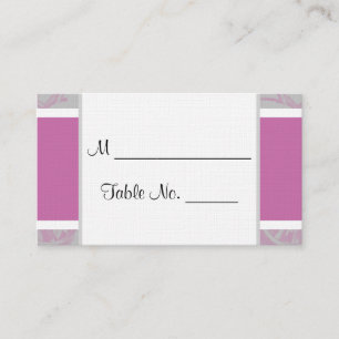 Radiant Orchid and Grey Posh Wedding Place Cards