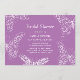 Radiant Orchid Butterfly Bridal Shower Invitation