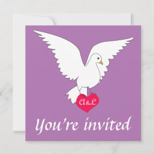 Radiant Orchid Dove Wedding Invitation
