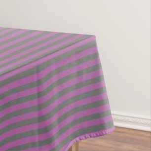 Radiant Orchid Purple and Grey Stripe Tablecloth