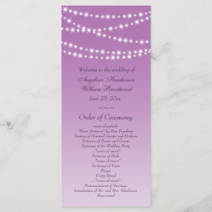Radiant Orchid Twinkle Lights Wedding Program Programme