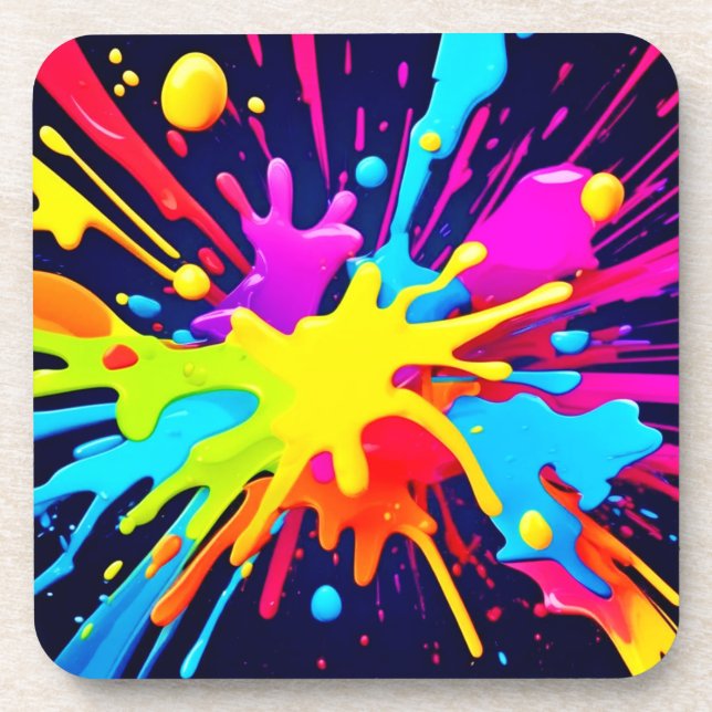 Radiant Paint Explosion Coaster (Front)