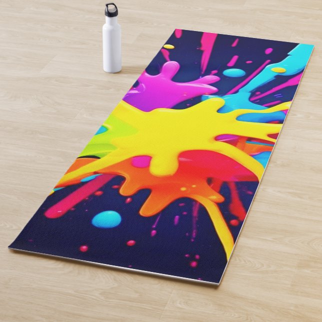 Radiant Paint Explosion Yoga Mat (In Situ)