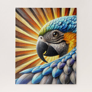 Radiant Parrot Sunburst  Jigsaw Puzzle