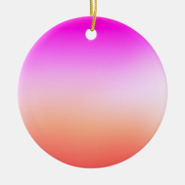 Radiant Pastel Sunset Gradient Ceramic Tree Decoration (Front)